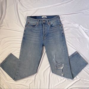 RE/DONE STRAIGHT LEG RIPPED JEANS SIZE 26